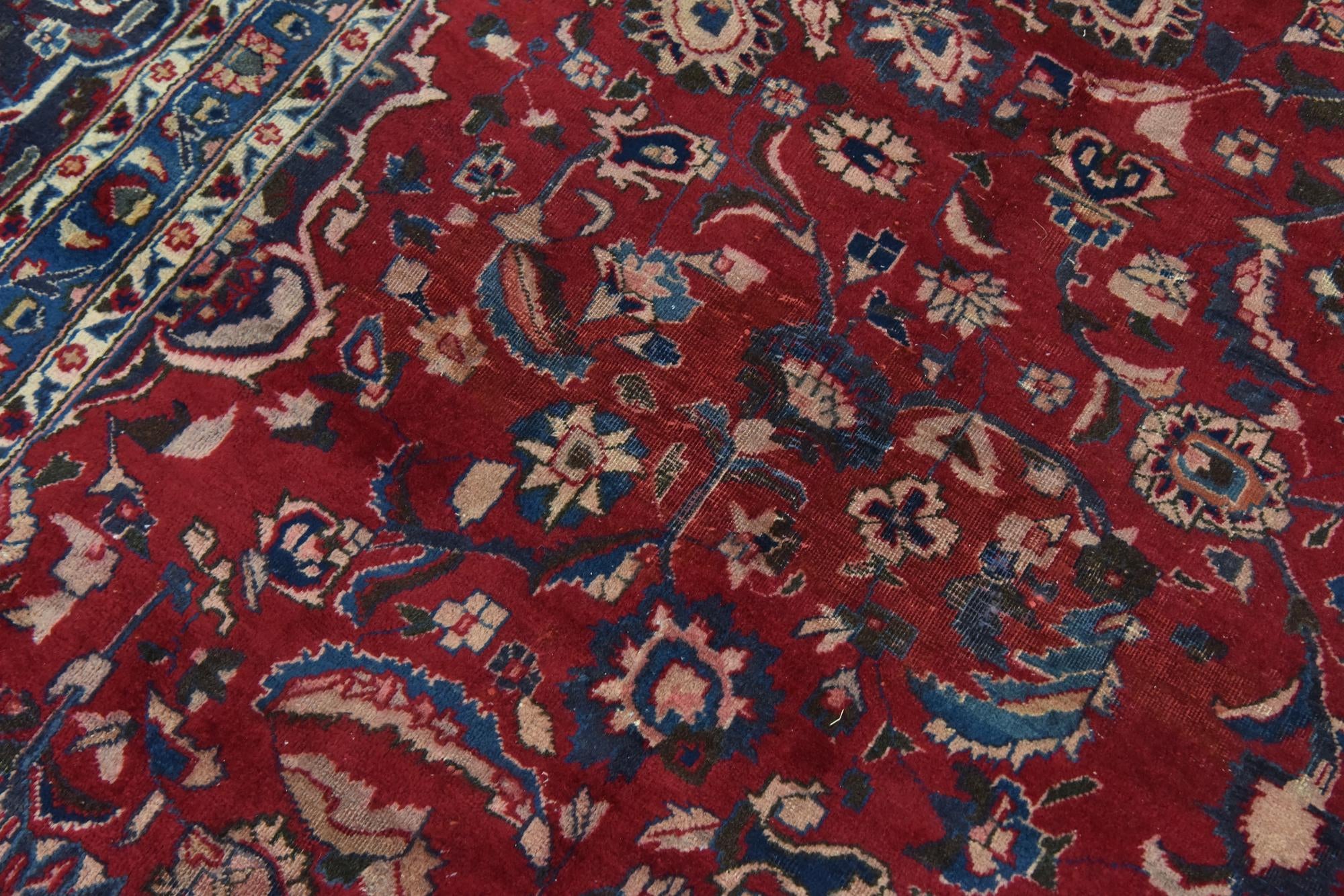 9' 8 x 13' 4 Hand Knotted Mashad Persian Wool Rug