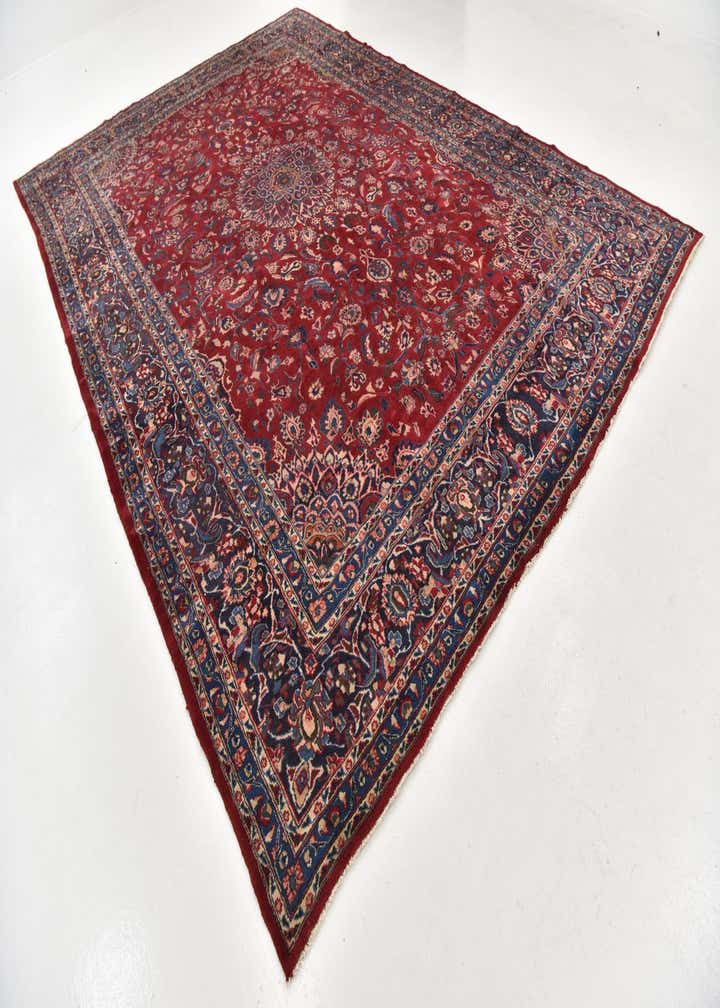 9' 8 x 13' 4 Hand Knotted Mashad Persian Wool Rug
