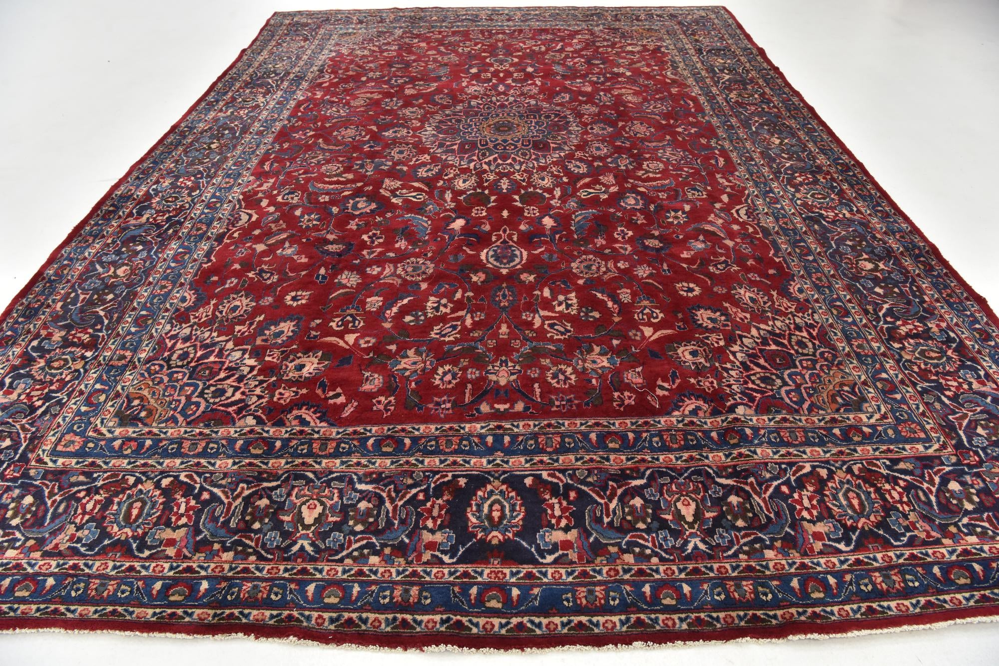 9' 8 x 13' 4 Hand Knotted Mashad Persian Wool Rug