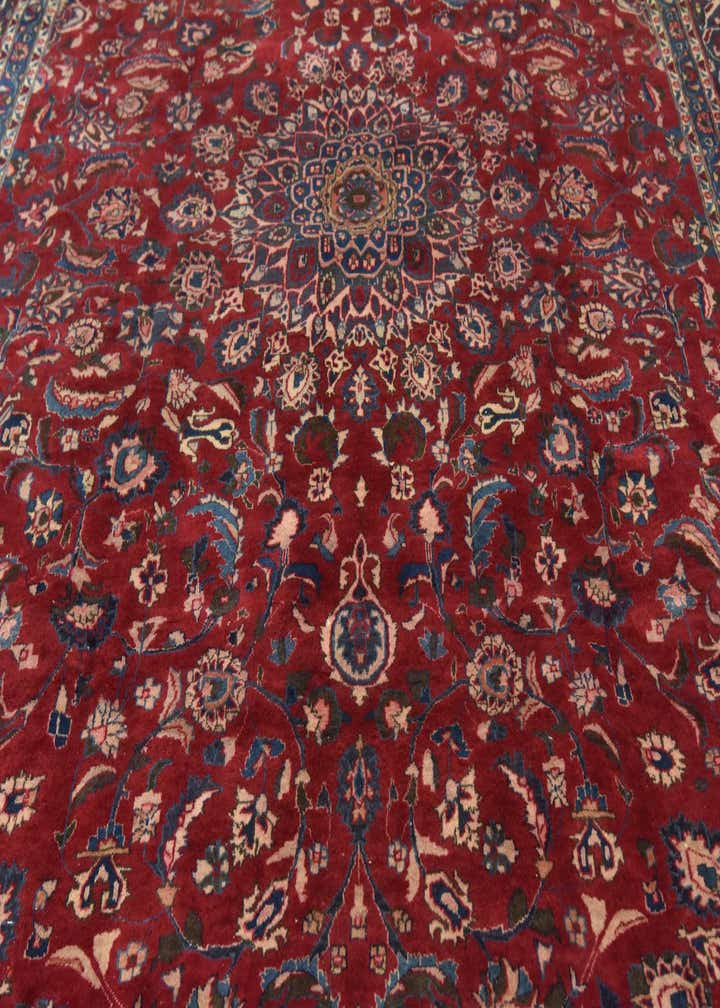 9' 8 x 13' 4 Hand Knotted Mashad Persian Wool Rug