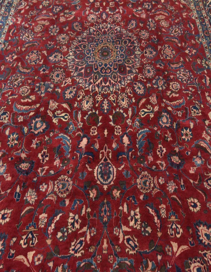 Detail image of 9' 8 x 13' 4 Hand Knotted Mashad Persian Wool Rug