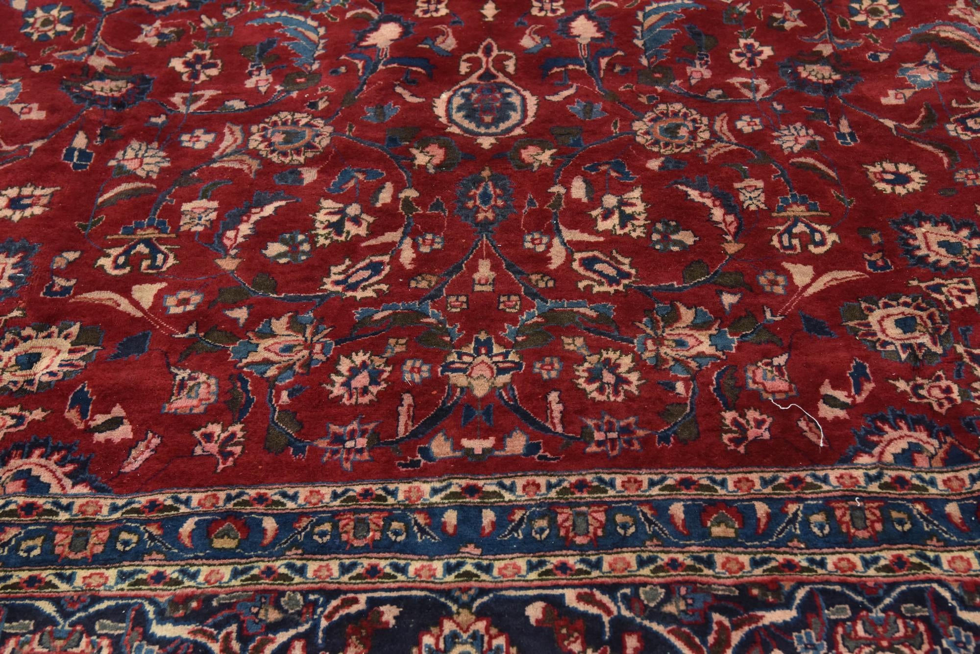 9' 8 x 13' 4 Hand Knotted Mashad Persian Wool Rug