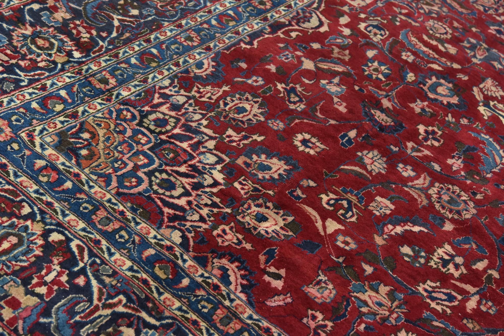 9' 8 x 13' 4 Hand Knotted Mashad Persian Wool Rug