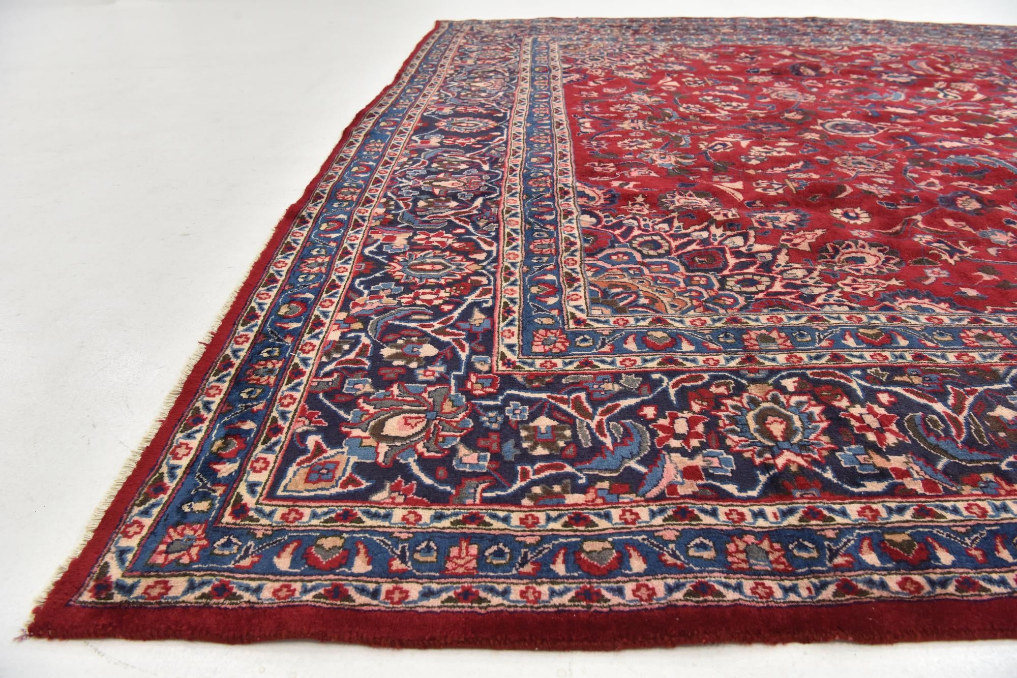 9' 8 x 13' 4 Hand Knotted Mashad Persian Wool Rug