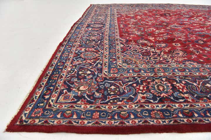 9' 8 x 13' 4 Hand Knotted Mashad Persian Wool Rug