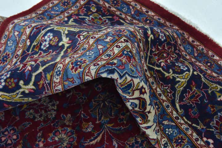 9' 7 x 12' 10 Hand Knotted Mashad Persian Wool Rug