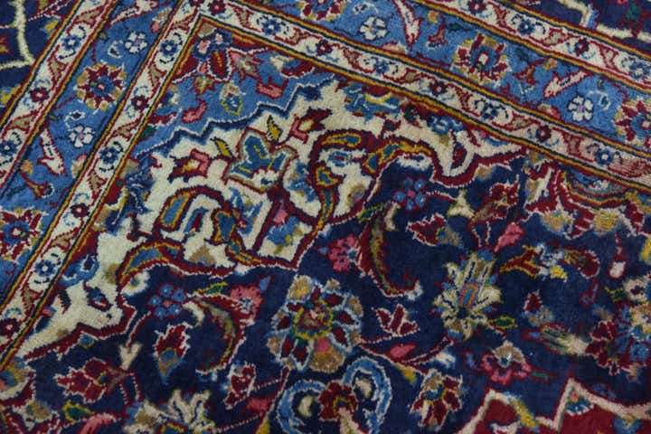 9' 7 x 12' 10 Hand Knotted Mashad Persian Wool Rug