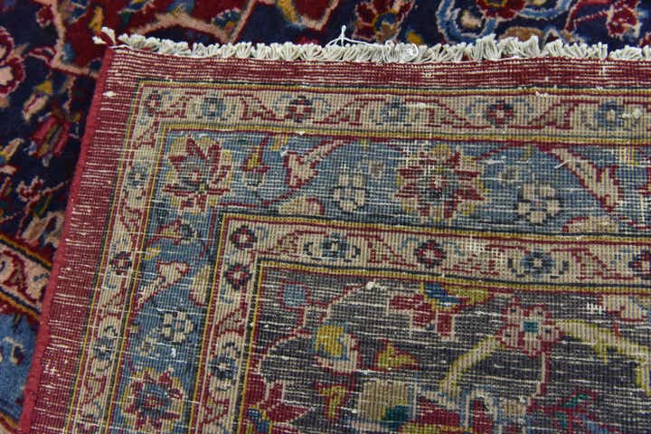 9' 7 x 12' 10 Hand Knotted Mashad Persian Wool Rug