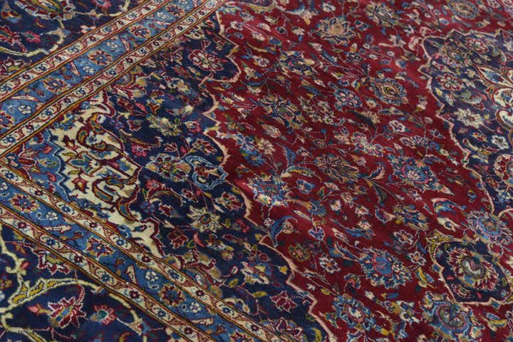 9' 7 x 12' 10 Hand Knotted Mashad Persian Wool Rug
