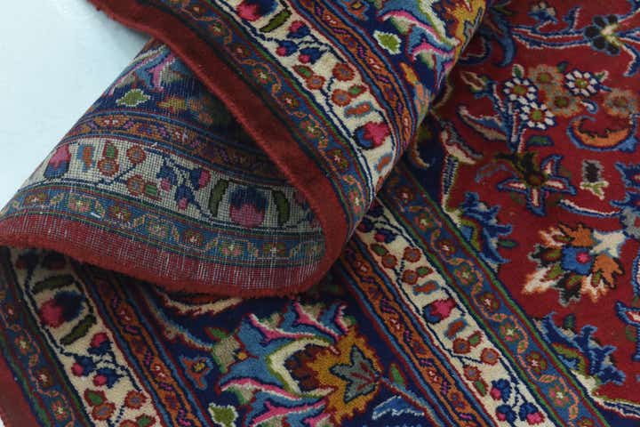 9' 8 x 12' 9 Hand Knotted Mashad Persian Wool Rug