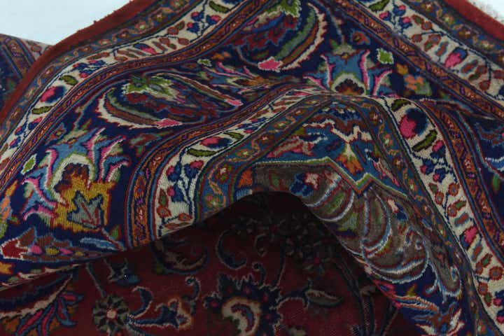 9' 8 x 12' 9 Hand Knotted Mashad Persian Wool Rug