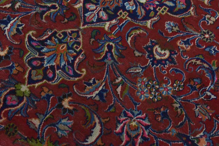 9' 8 x 12' 9 Hand Knotted Mashad Persian Wool Rug