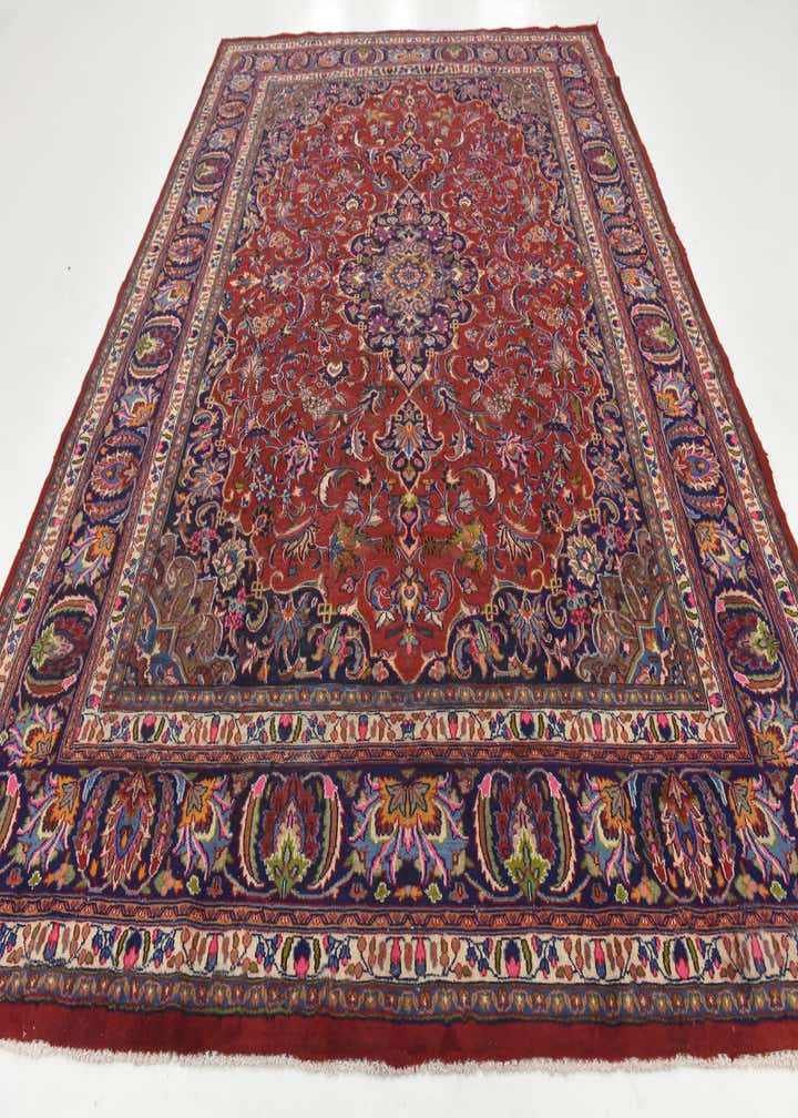 9' 8 x 12' 9 Hand Knotted Mashad Persian Wool Rug