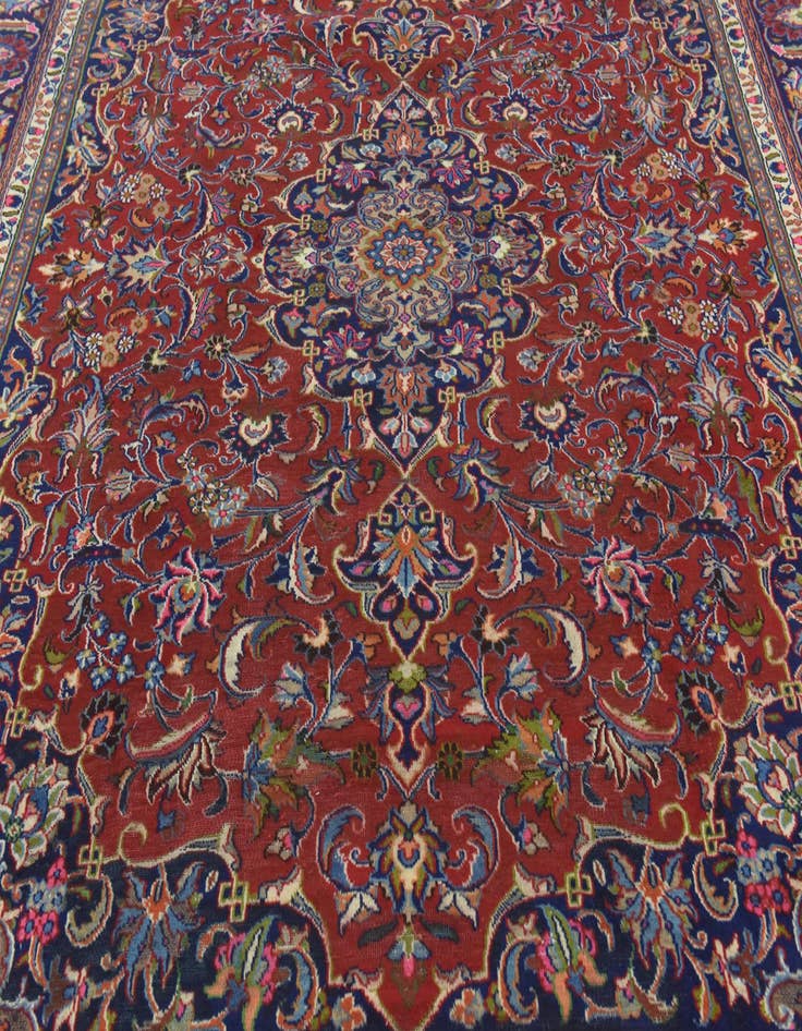 Detail image of 9' 8 x 12' 9 Hand Knotted Mashad Persian Wool Rug