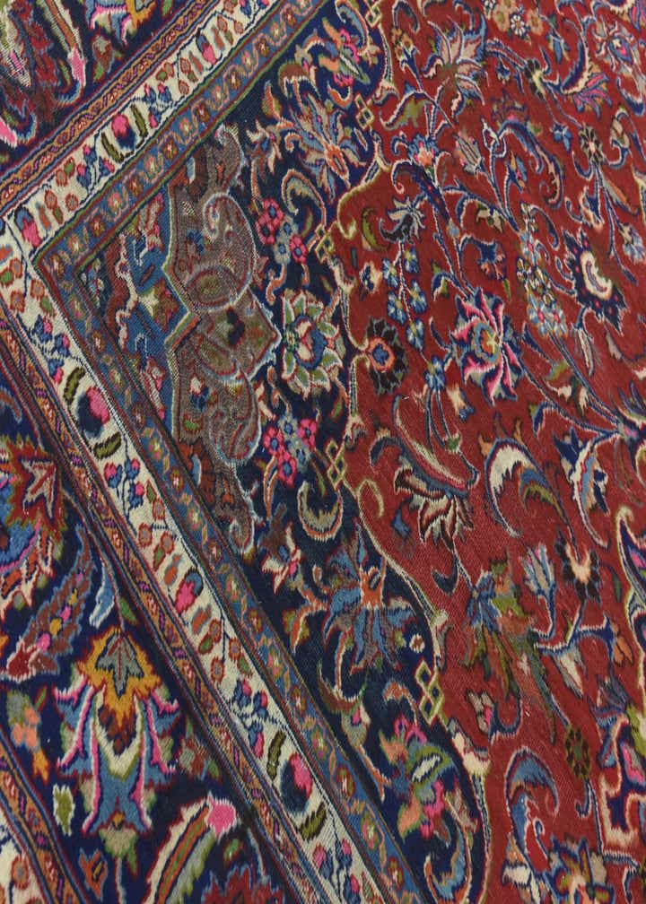 9' 8 x 12' 9 Hand Knotted Mashad Persian Wool Rug