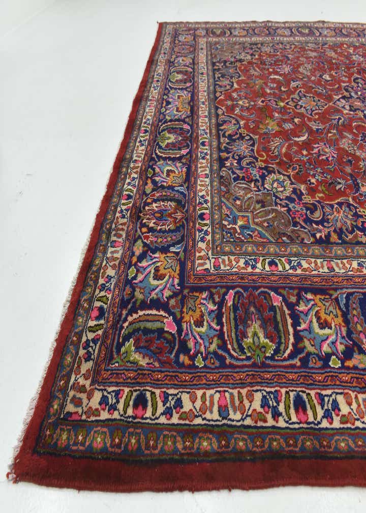 9' 8 x 12' 9 Hand Knotted Mashad Persian Wool Rug