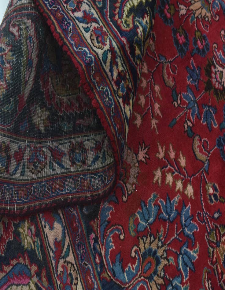 Detail image of 9' 3 x 12' 9  Hand Knotted Mashad Persian Wool Rug