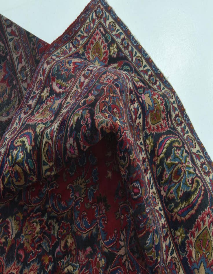 Detail image of 9' 3 x 12' 9  Hand Knotted Mashad Persian Wool Rug