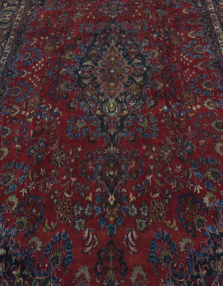 Detail image of 9' 3 x 12' 9  Hand Knotted Mashad Persian Wool Rug