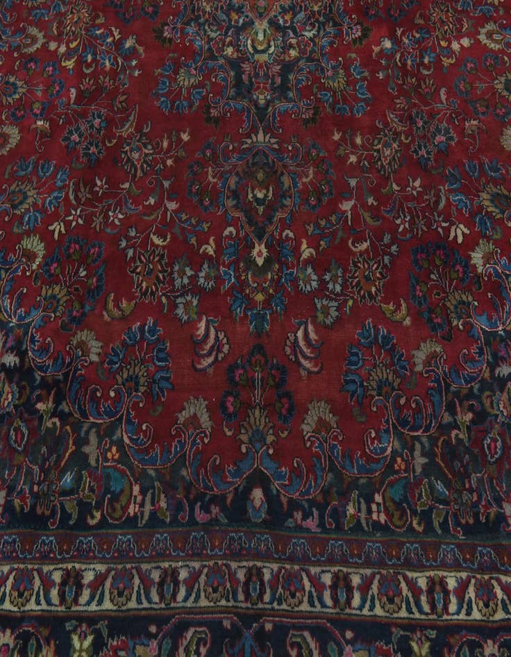 Detail image of 9' 3 x 12' 9  Hand Knotted Mashad Persian Wool Rug