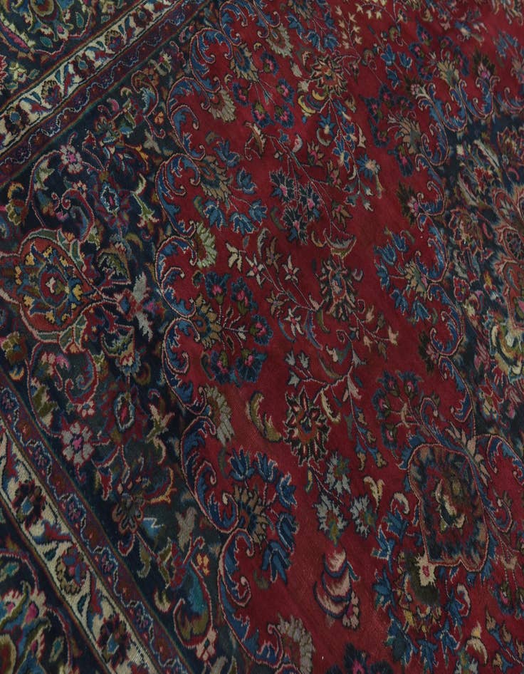 Detail image of 9' 3 x 12' 9  Hand Knotted Mashad Persian Wool Rug