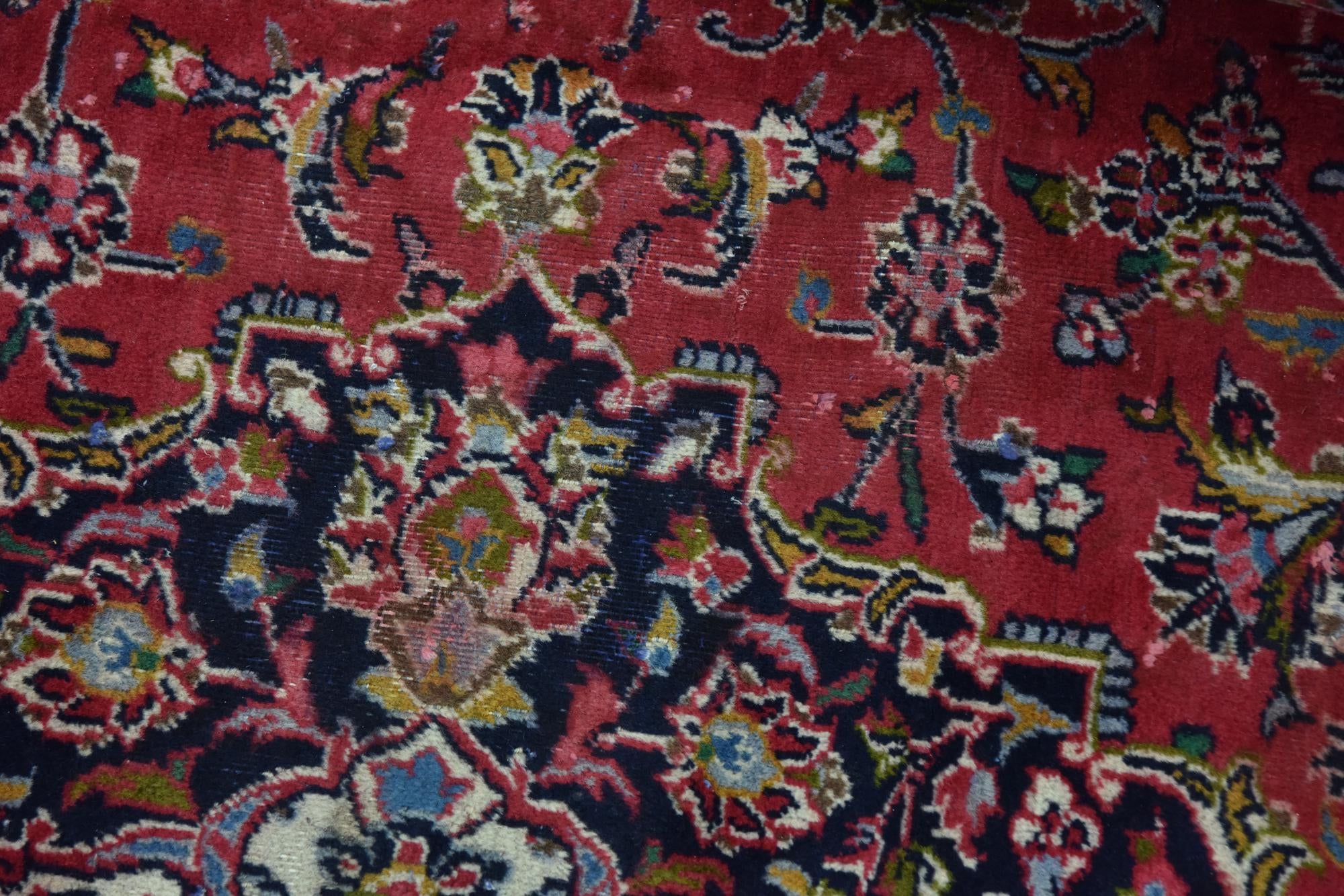 9' 8 x 12' 7 Hand Knotted Mashad Persian Wool Rug