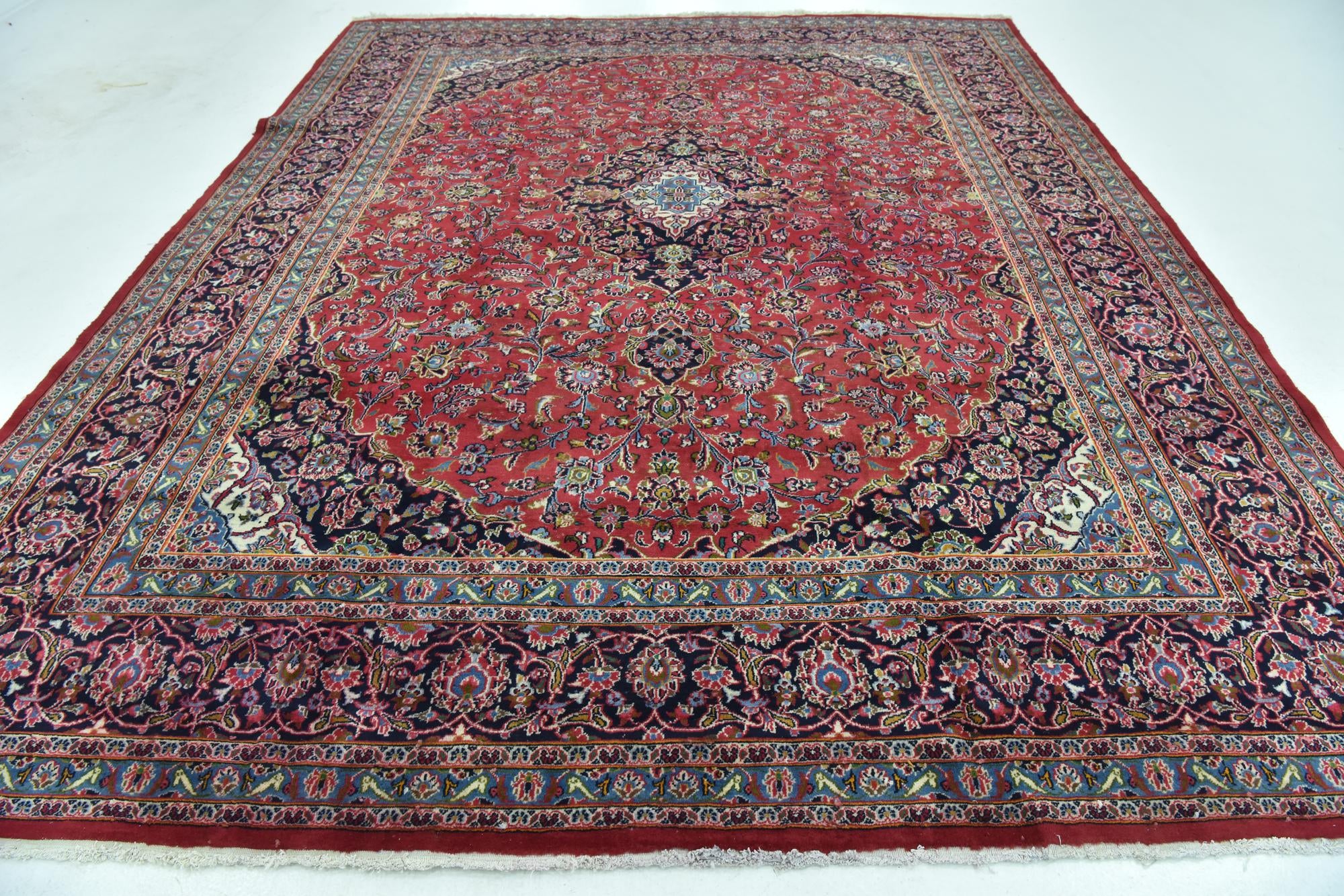 9' 8 x 12' 7 Hand Knotted Mashad Persian Wool Rug