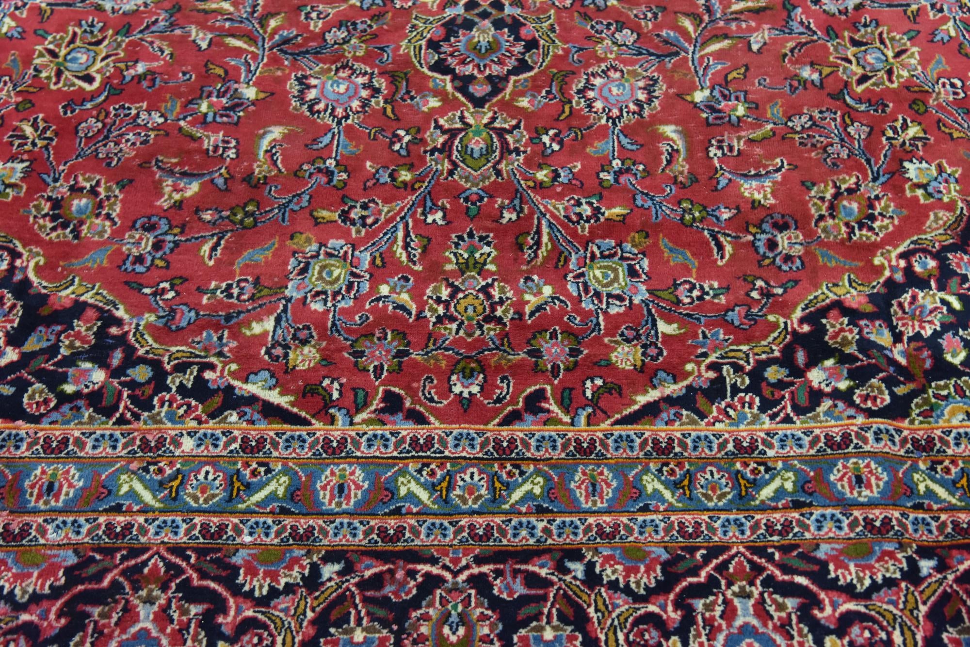 9' 8 x 12' 7 Hand Knotted Mashad Persian Wool Rug