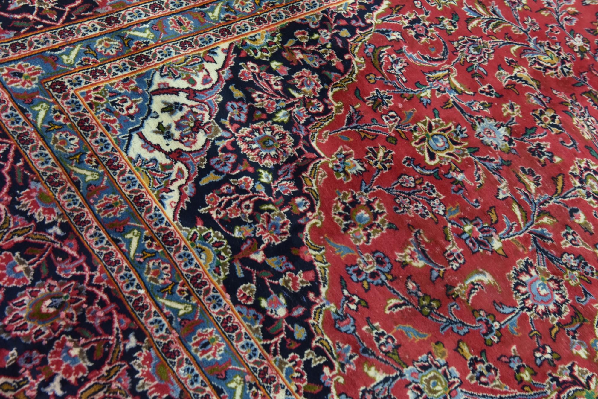 9' 8 x 12' 7 Hand Knotted Mashad Persian Wool Rug