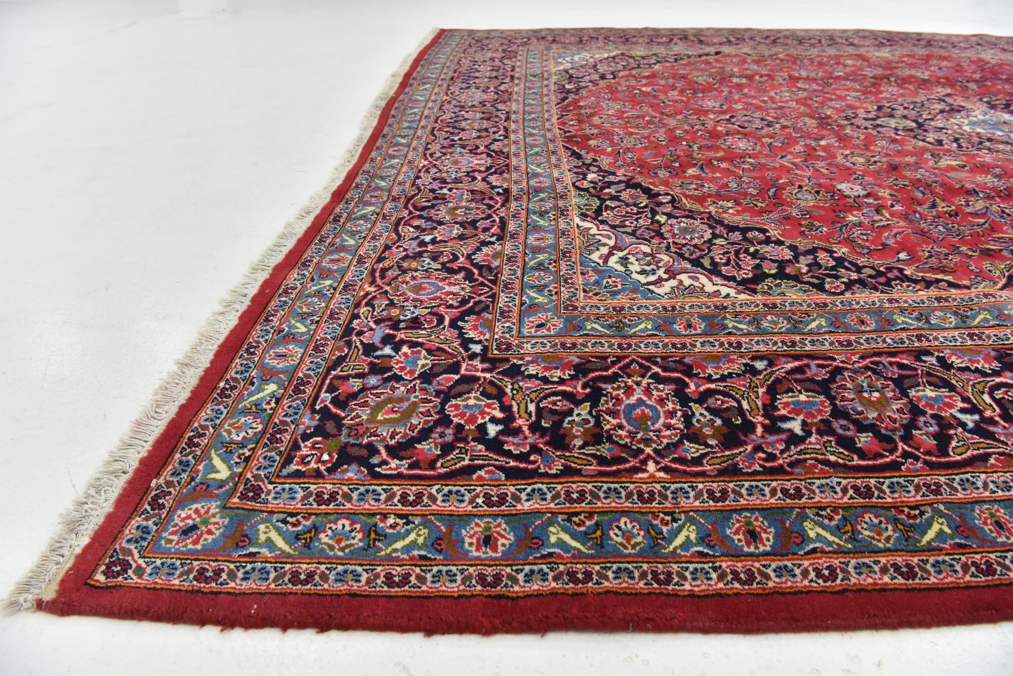 9' 8 x 12' 7 Hand Knotted Mashad Persian Wool Rug