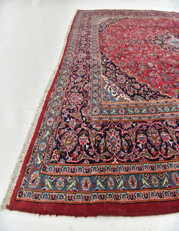 Detail image of 9' 8 x 12' 7  Hand Knotted Mashad Persian Wool Rug