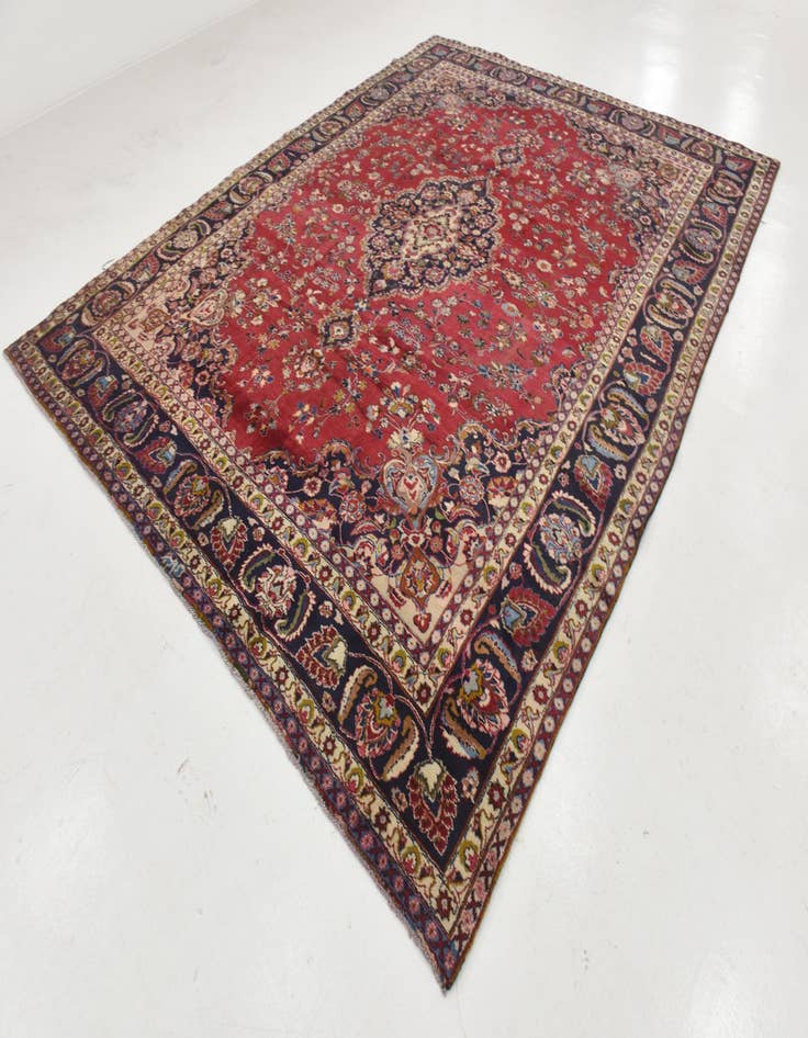 Detail image of 9' 10 x 12' 7  Hand Knotted Mashad Persian Wool Rug