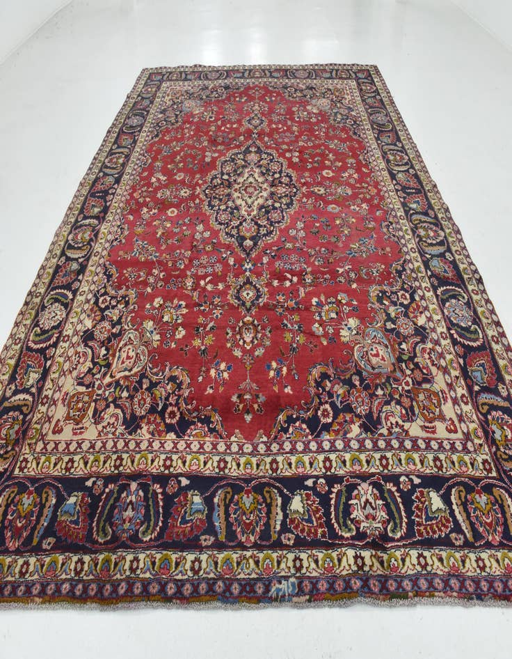 Detail image of 9' 10 x 12' 7  Hand Knotted Mashad Persian Wool Rug