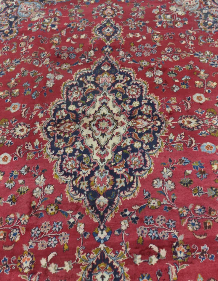 Detail image of 9' 10 x 12' 7  Hand Knotted Mashad Persian Wool Rug