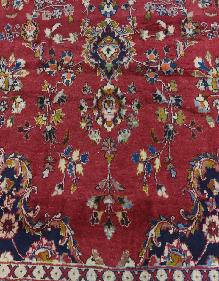 Detail image of 9' 10 x 12' 7  Hand Knotted Mashad Persian Wool Rug