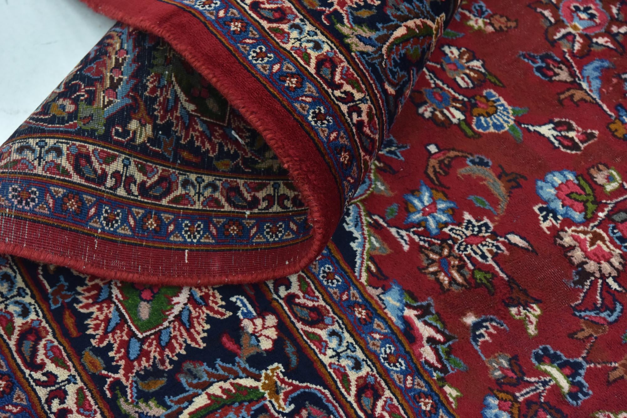 9' 9 x 12' 9 Hand Knotted Mashad Persian Wool Rug