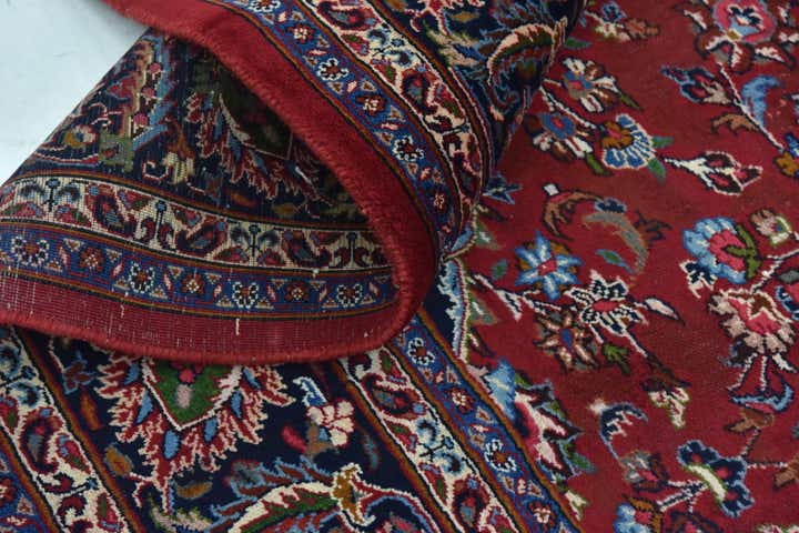 9' 9 x 12' 9 Hand Knotted Mashad Persian Wool Rug