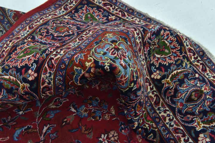 9' 9 x 12' 9 Hand Knotted Mashad Persian Wool Rug