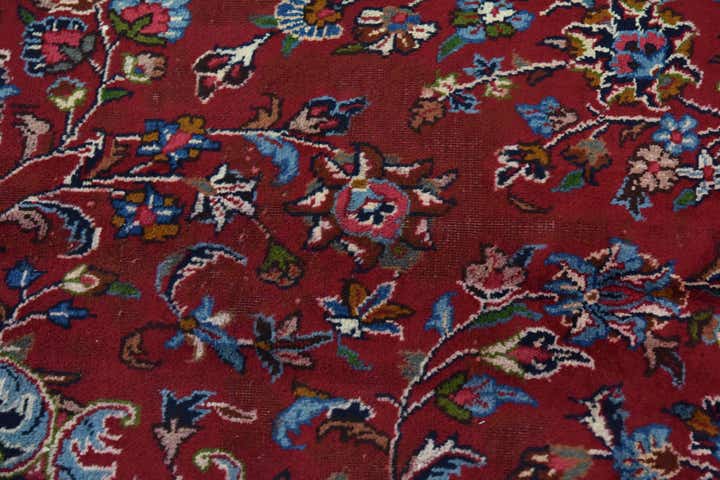 9' 9 x 12' 9 Hand Knotted Mashad Persian Wool Rug