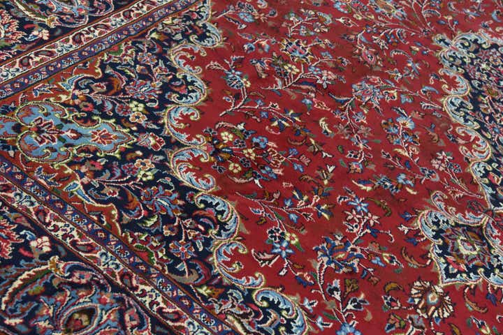 9' 9 x 12' 9 Hand Knotted Mashad Persian Wool Rug