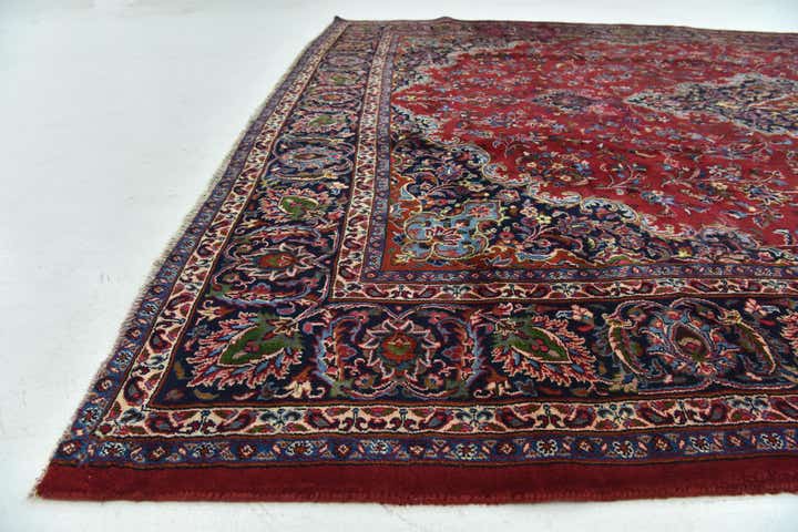 9' 9 x 12' 9 Hand Knotted Mashad Persian Wool Rug