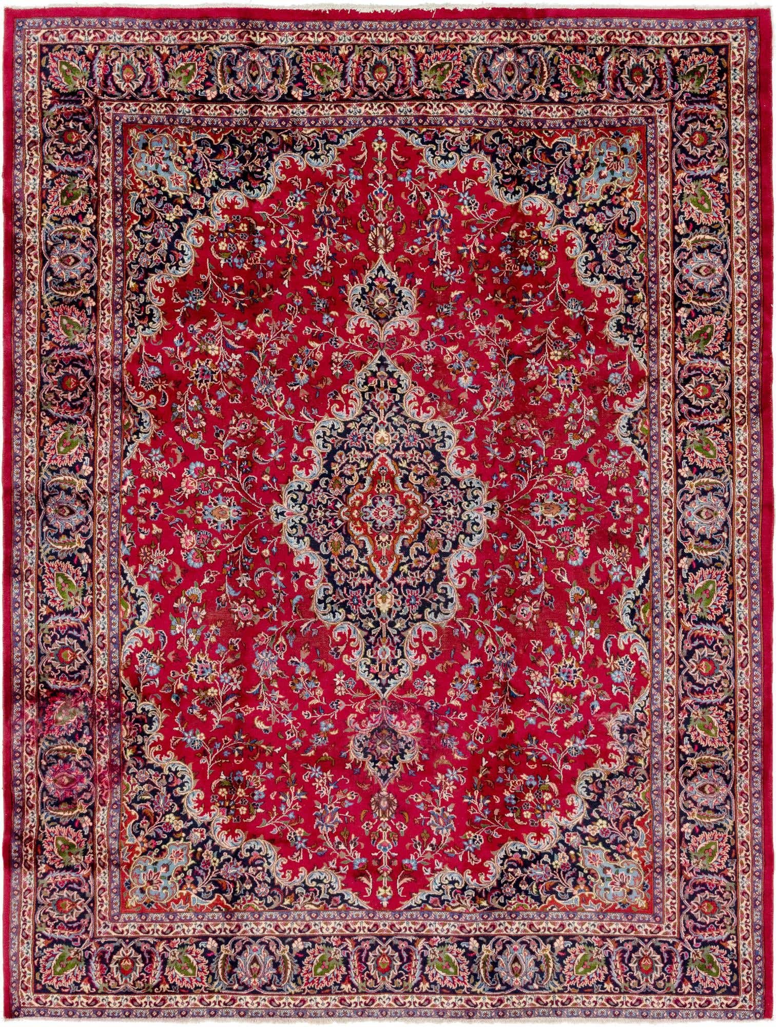 9' 9 x 12' 9 Hand Knotted Mashad Persian Wool Rug