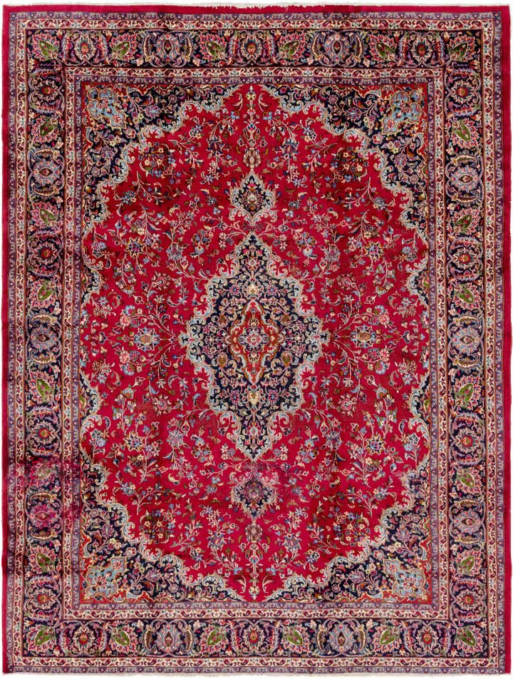 9' 9 x 12' 9 Hand Knotted Mashad Persian Wool Rug