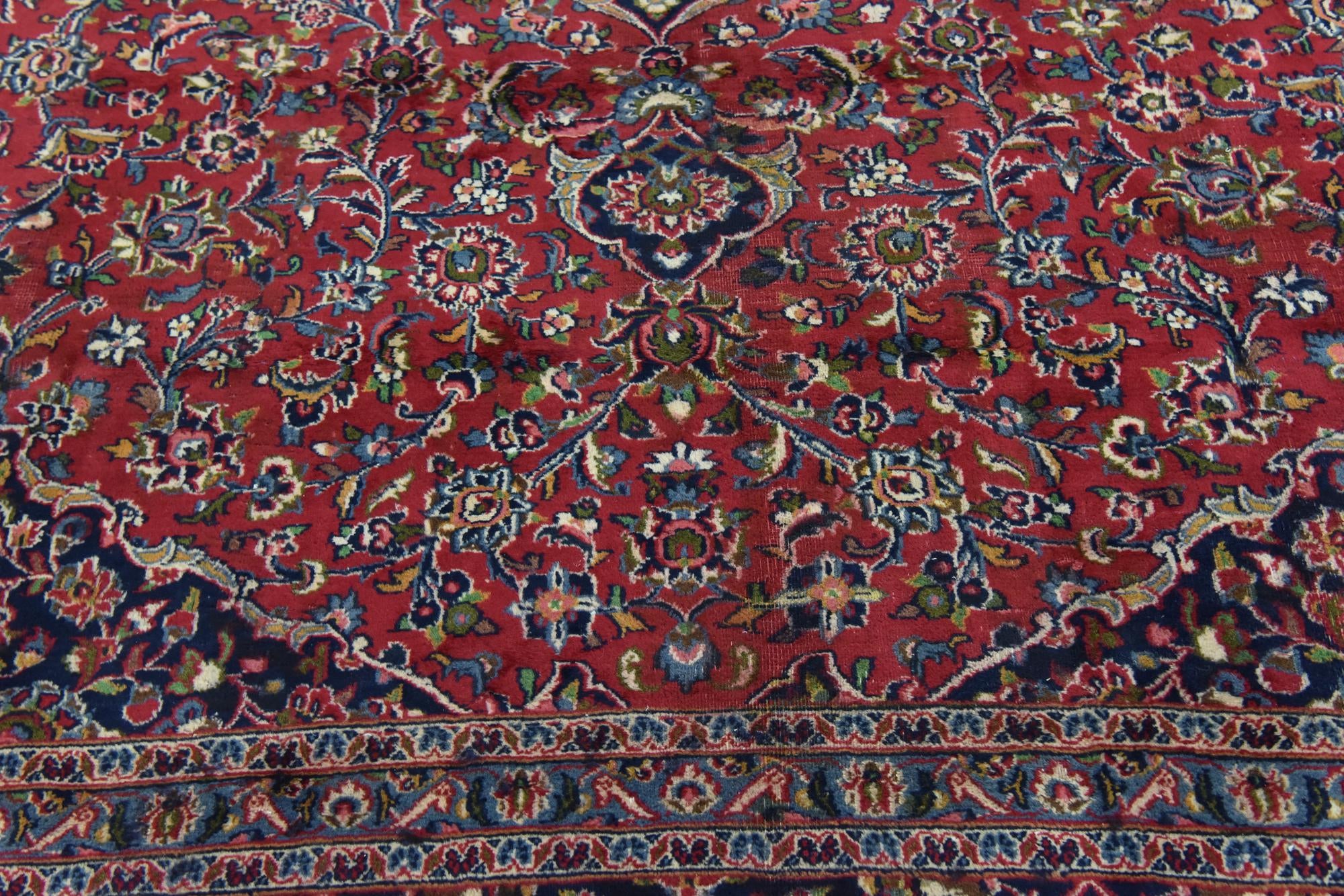 9' 9 x 12' 6 Hand Knotted Mashad Persian Wool Rug