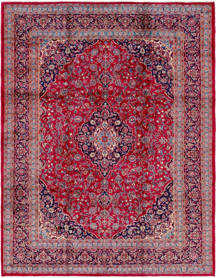 Detail image of 9' 10 x 12' 10 Hand Knotted Mashad Persian Wool Rug