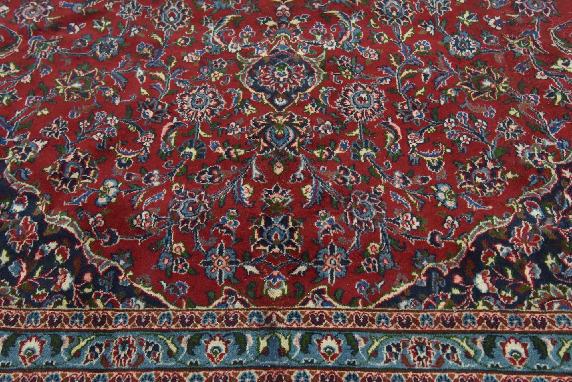 9' 8 x 13' Hand Knotted Mashad Persian Wool Rug