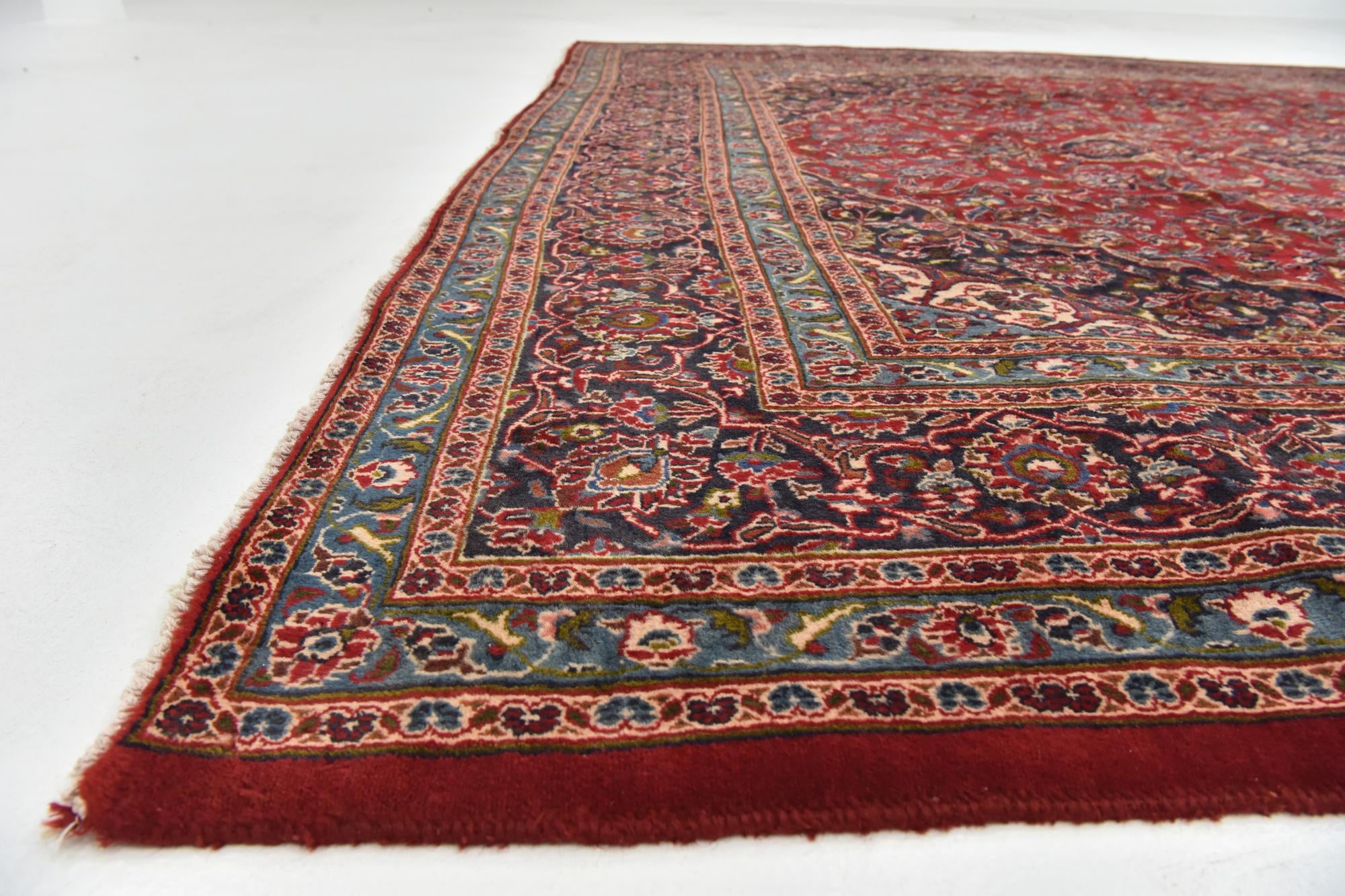 9' 8 x 13' Hand Knotted Mashad Persian Wool Rug
