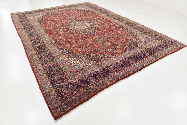 9' 8 x 13' Hand Knotted Mashad Persian Wool Rug