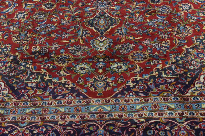 9' 8 x 13' Hand Knotted Mashad Persian Wool Rug