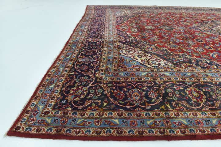 9' 8 x 13' Hand Knotted Mashad Persian Wool Rug